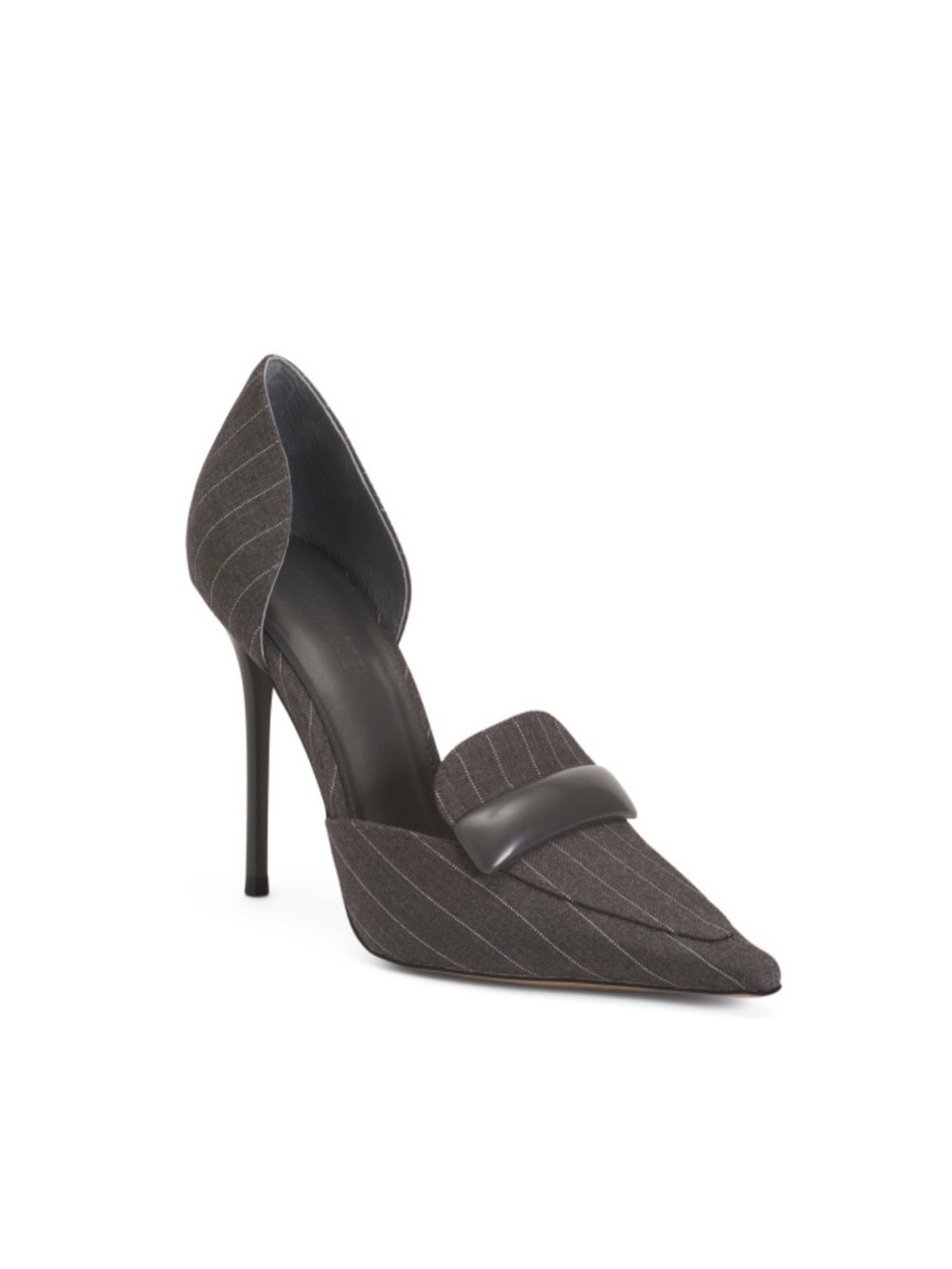 Steve Madden Delphini Gray Pinstripe Pointed Toe Stiletto Heel size 8